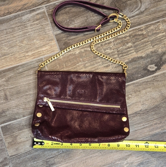Rare Hammitt VIP Medium Bag Red Wine Burgundy Snake Brushed Gold Hardware - Picture 13 of 16